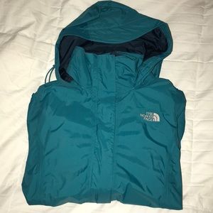 Dark Teal Northface rain jacket (small)